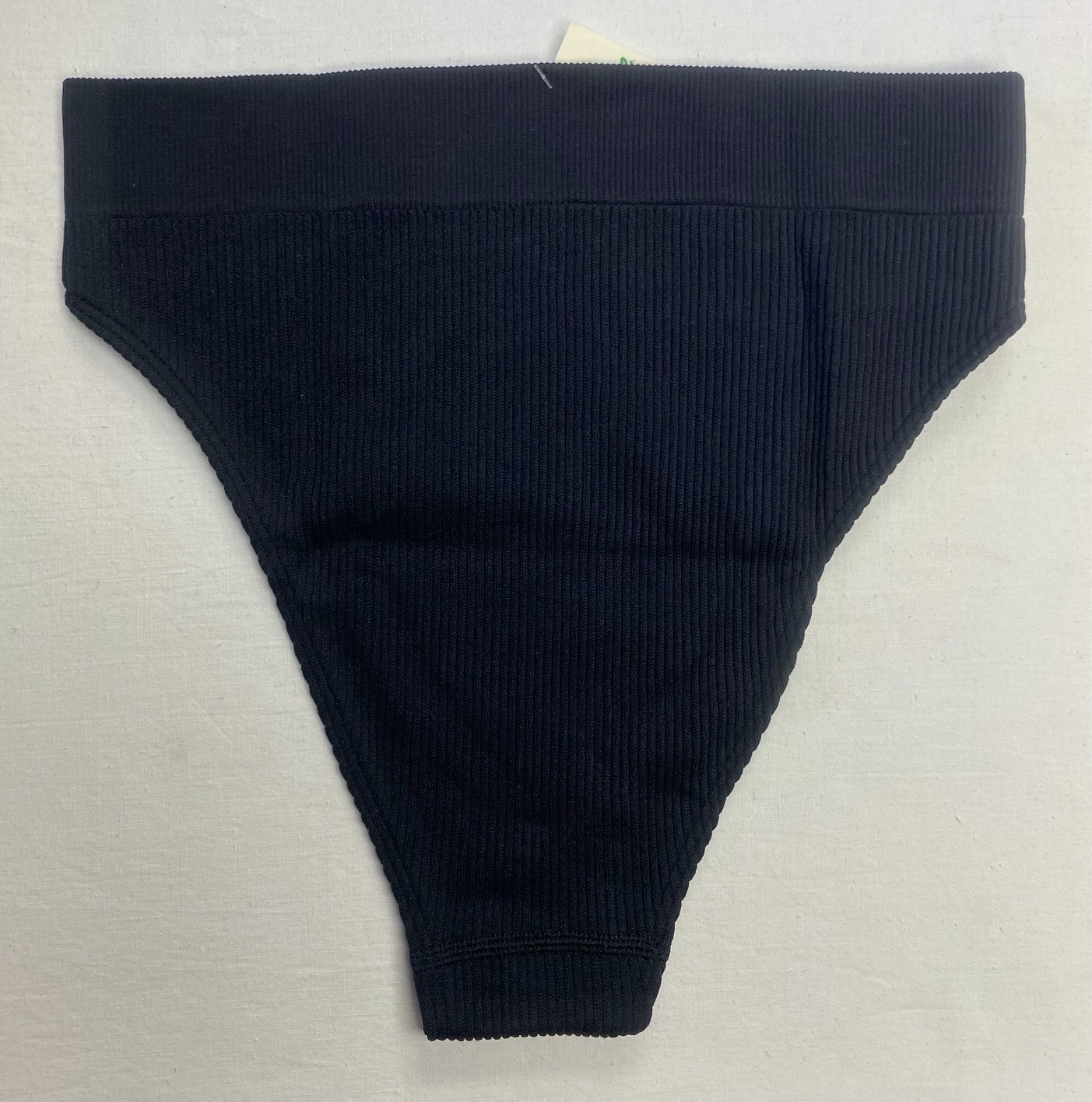 Aerie Ribbed High Cut Bikini Underwear — TRUE BLACK S