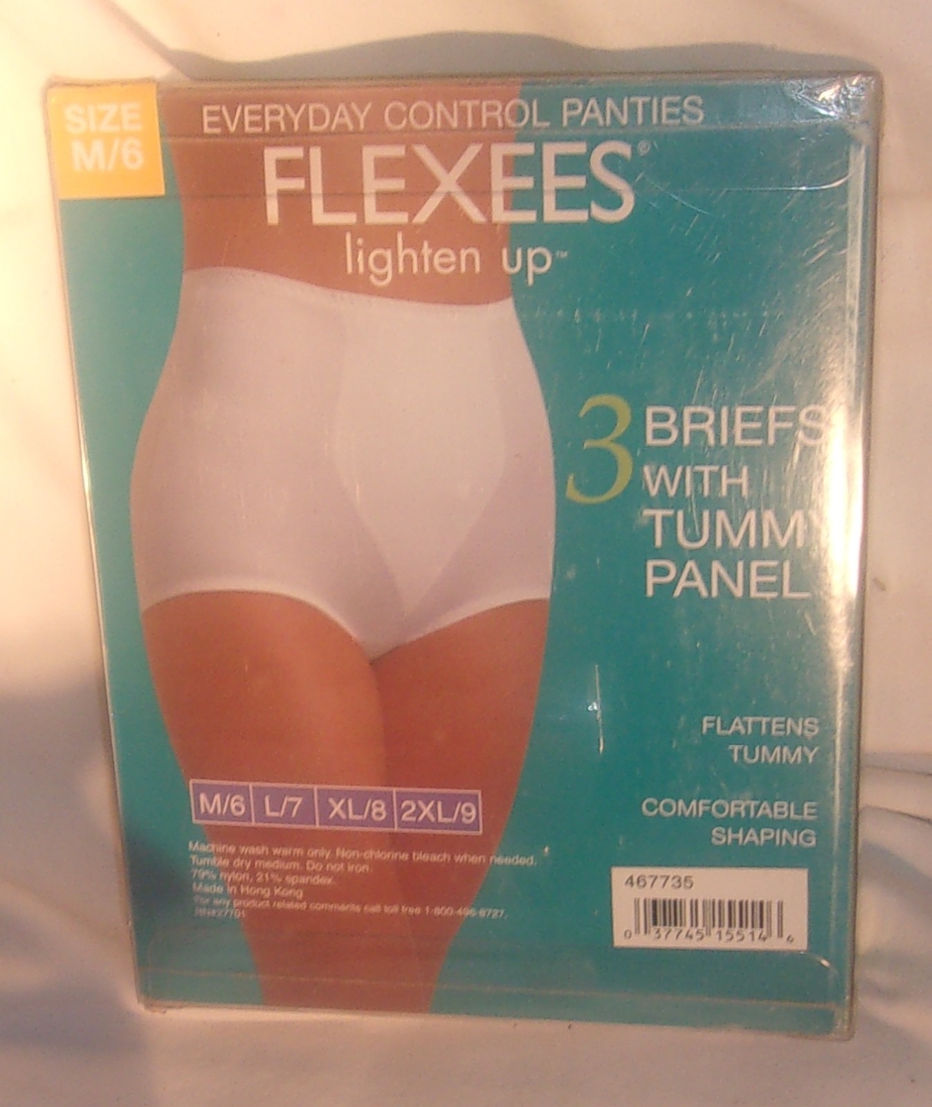 FLEXEES BREIFS PANTIES WITH TUMMY PANEL, 3 PACK, SIZE M, NEW IN PACKAGE WHITE