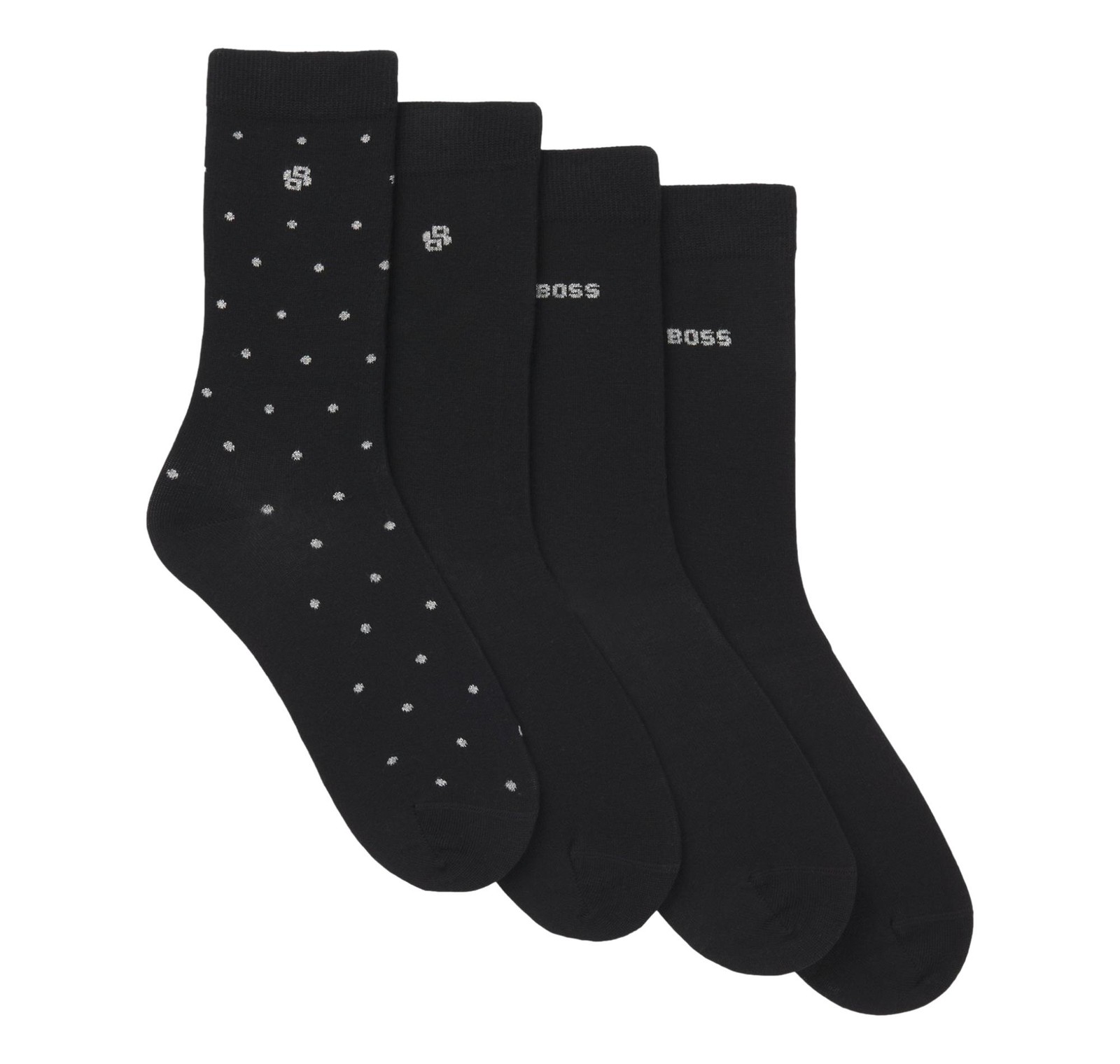 BOSS Women’s Socks Regular Height 4P RS GiftShine 50546742 Black Color
