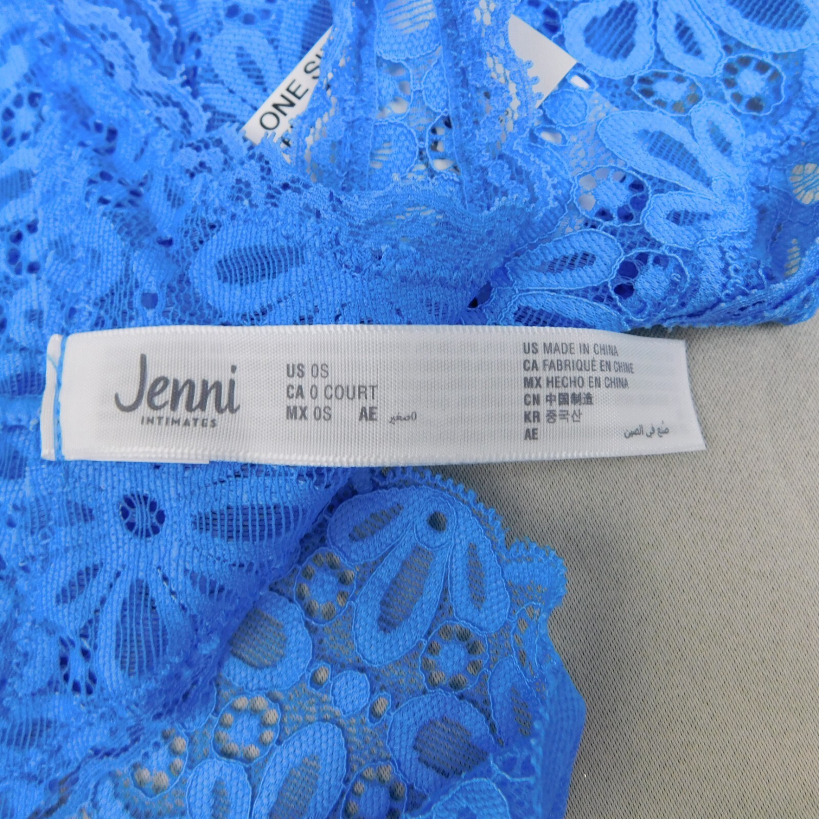 5pc Lot Jenni Nylon Stretch Lace Everyday Thong Panties Plus Size Blue Rust