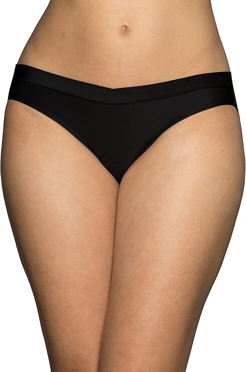 5 Prs Vanity Fair Beyond Comfort Silky Stretch Bikini 18291 Black 5-6-7-8