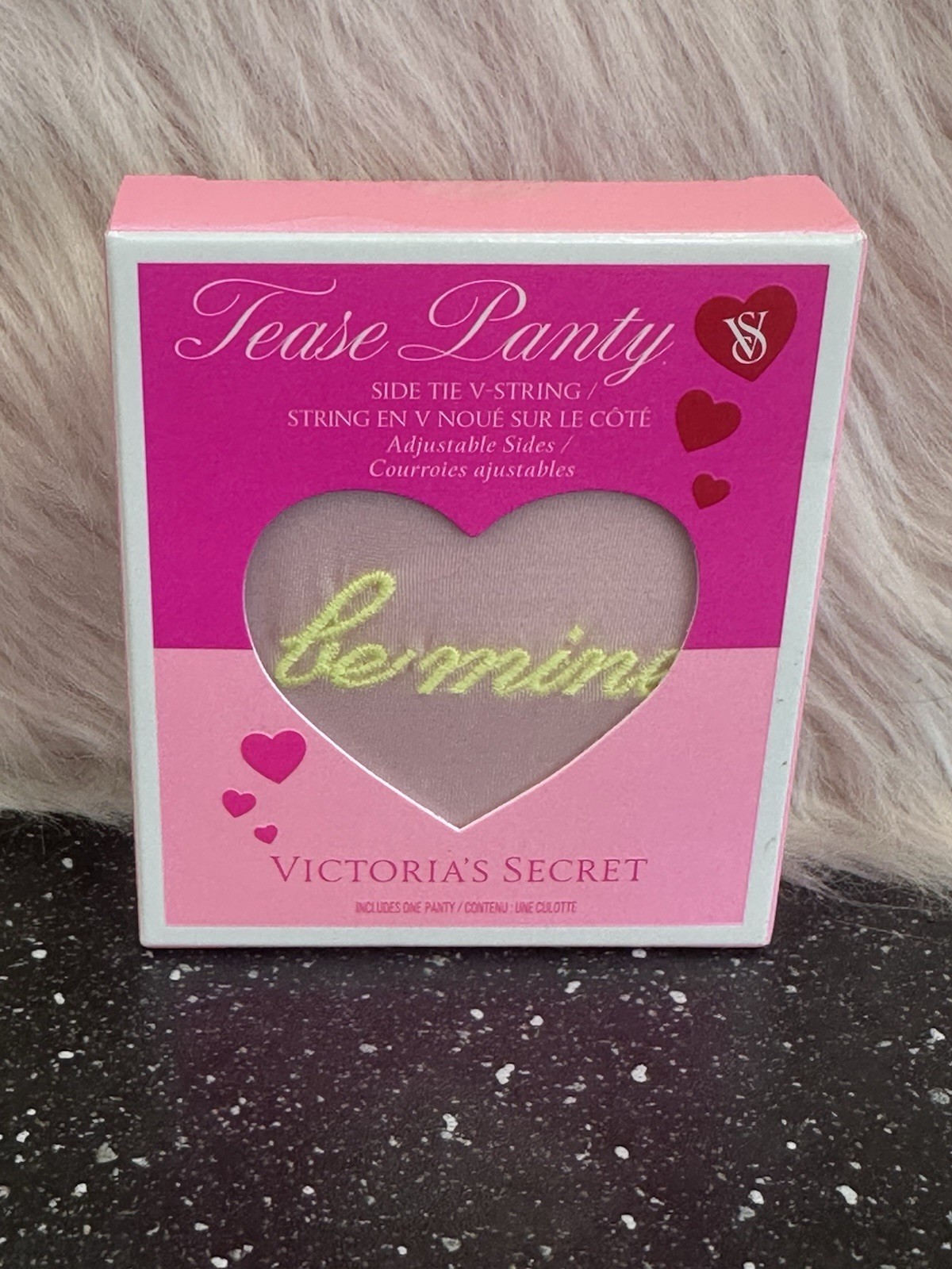 Victoria’s Secret Tease Embroidery Side-Tie Cheeky Panty V-string Beige New
