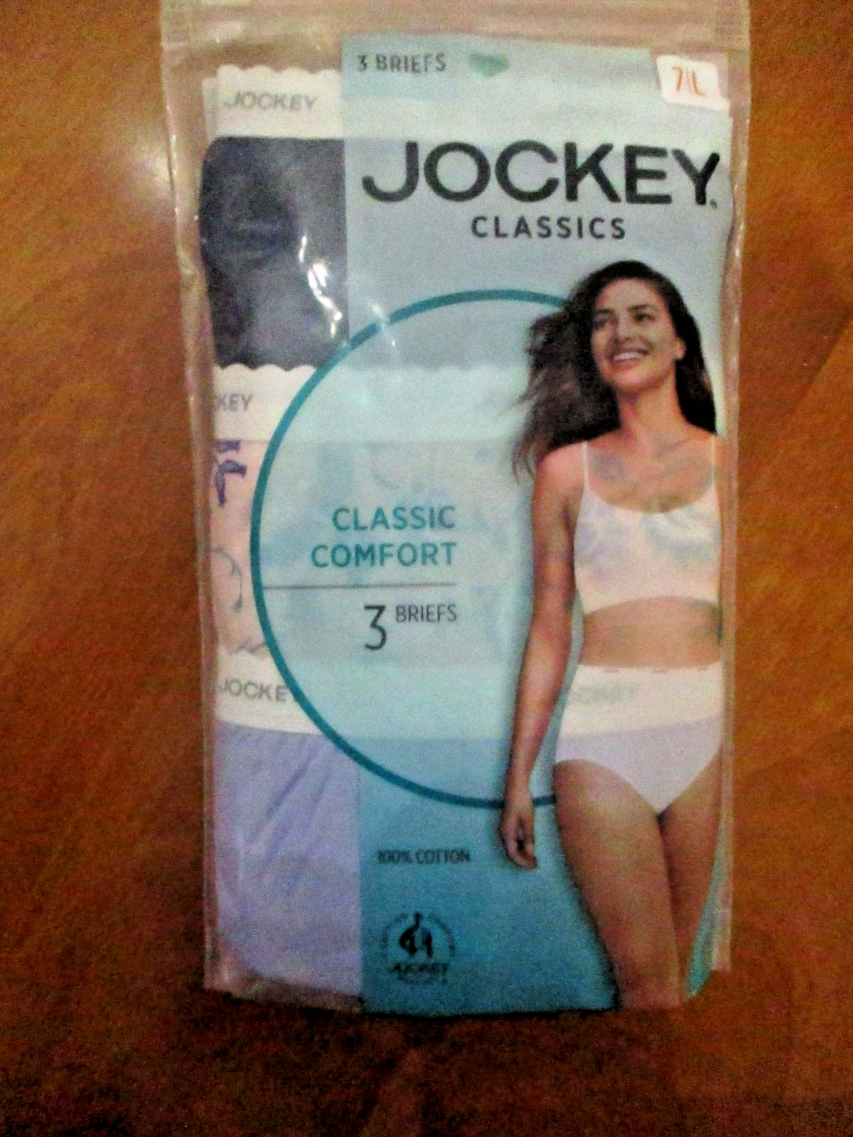 JOCKEY CLASSIC FIT WOMENS SCALLOPED WAISTBAND BRIEFS 3 PAIR SIZE 7 UNDERWEAR