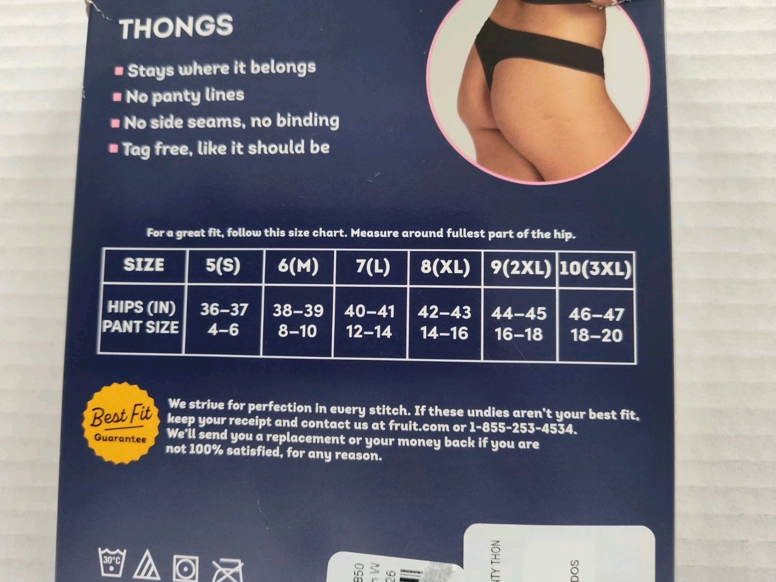 Fruit of the Loom size 8 XL Women’s 6 pk Thongs 360 Stretch Seamless Underwear