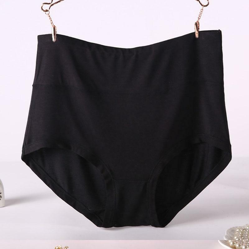 Women Cool Briefs Bamboo Fiber Panties Pure Color Classic High Waist Underwear