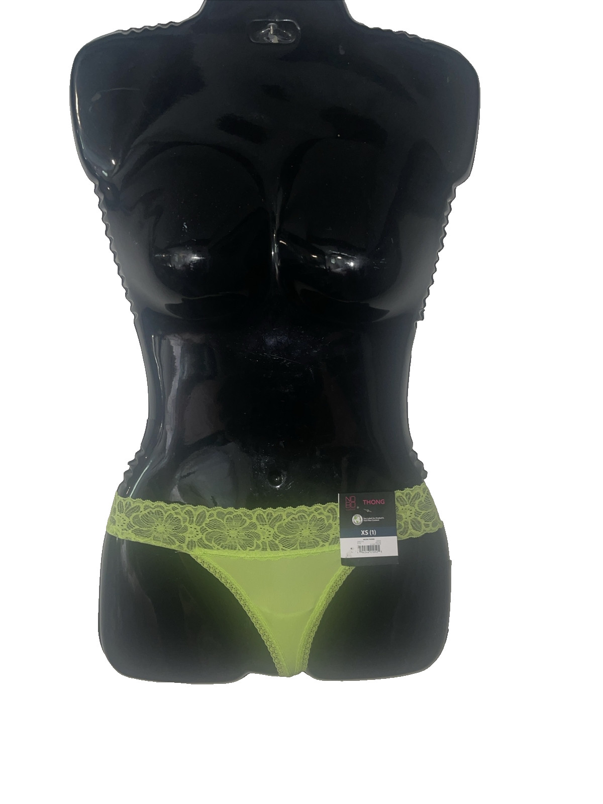 NWT No Boundaries Thong Panty Sissy Womens XS Neon Green Sissy Fairy Lace Girly