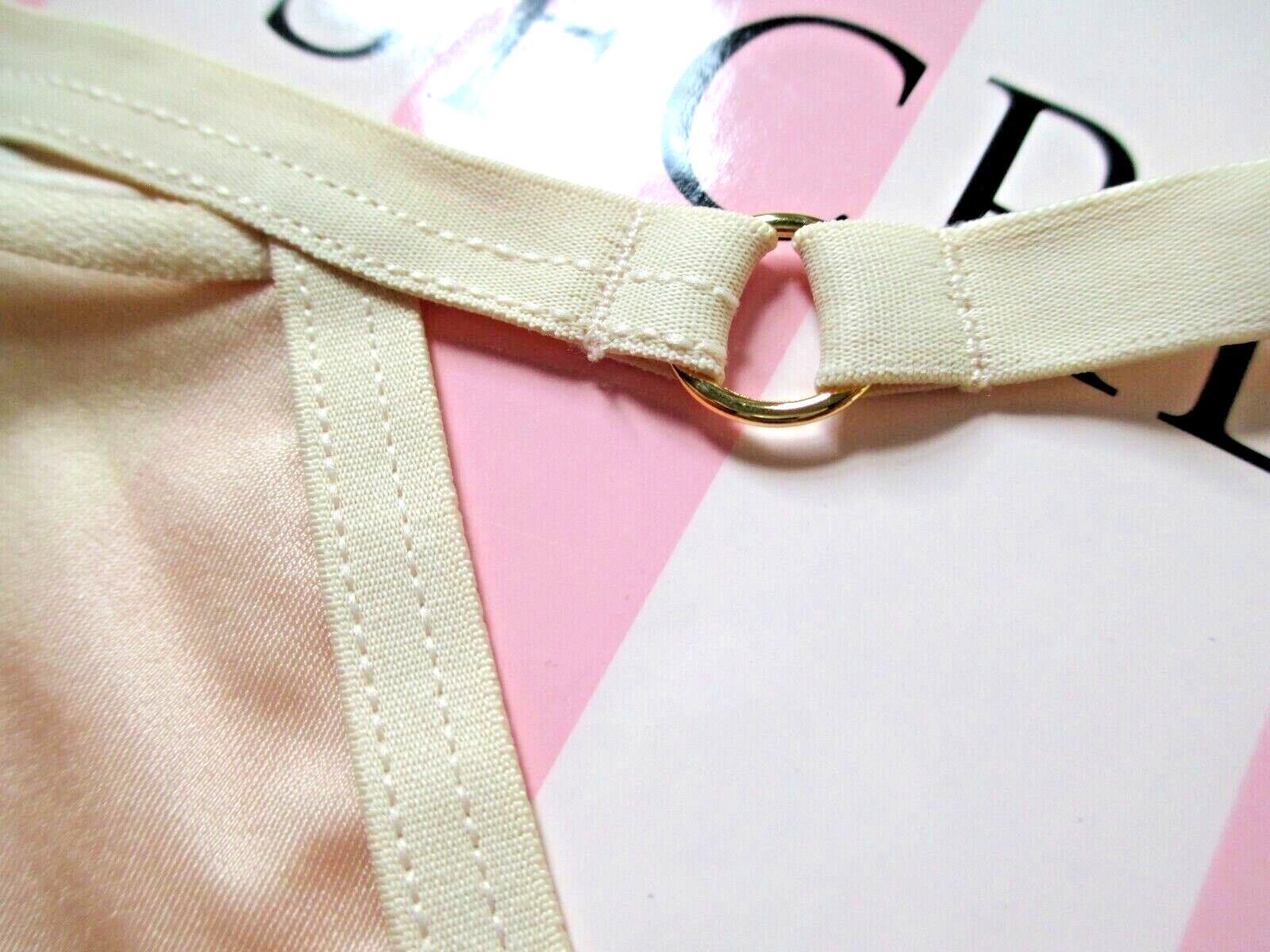 VICTORIA’S SECRET VERY SEXY Thong Panty M XL Ivory NWT Strappy VS FREE SHIP 4+