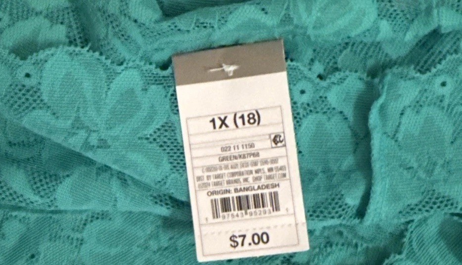 NWT 5 Pack Auden Lacy Stretchy Thong Style Panties Green Size 1X (18)