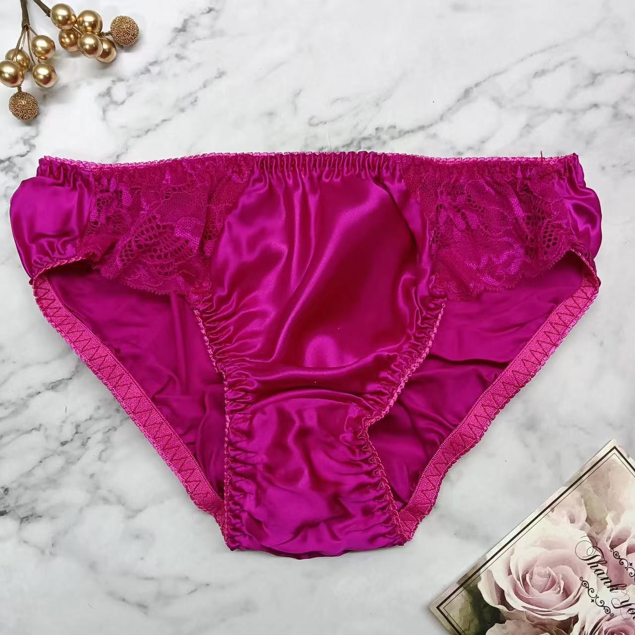 8pcs 100% Silk Women’s Bikinis Panties Lace Size: M L XXL