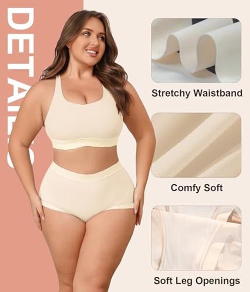 Womens Plus Size Seamless Underwear High Waisted Ladies 3X Multi1 (4 Pack)