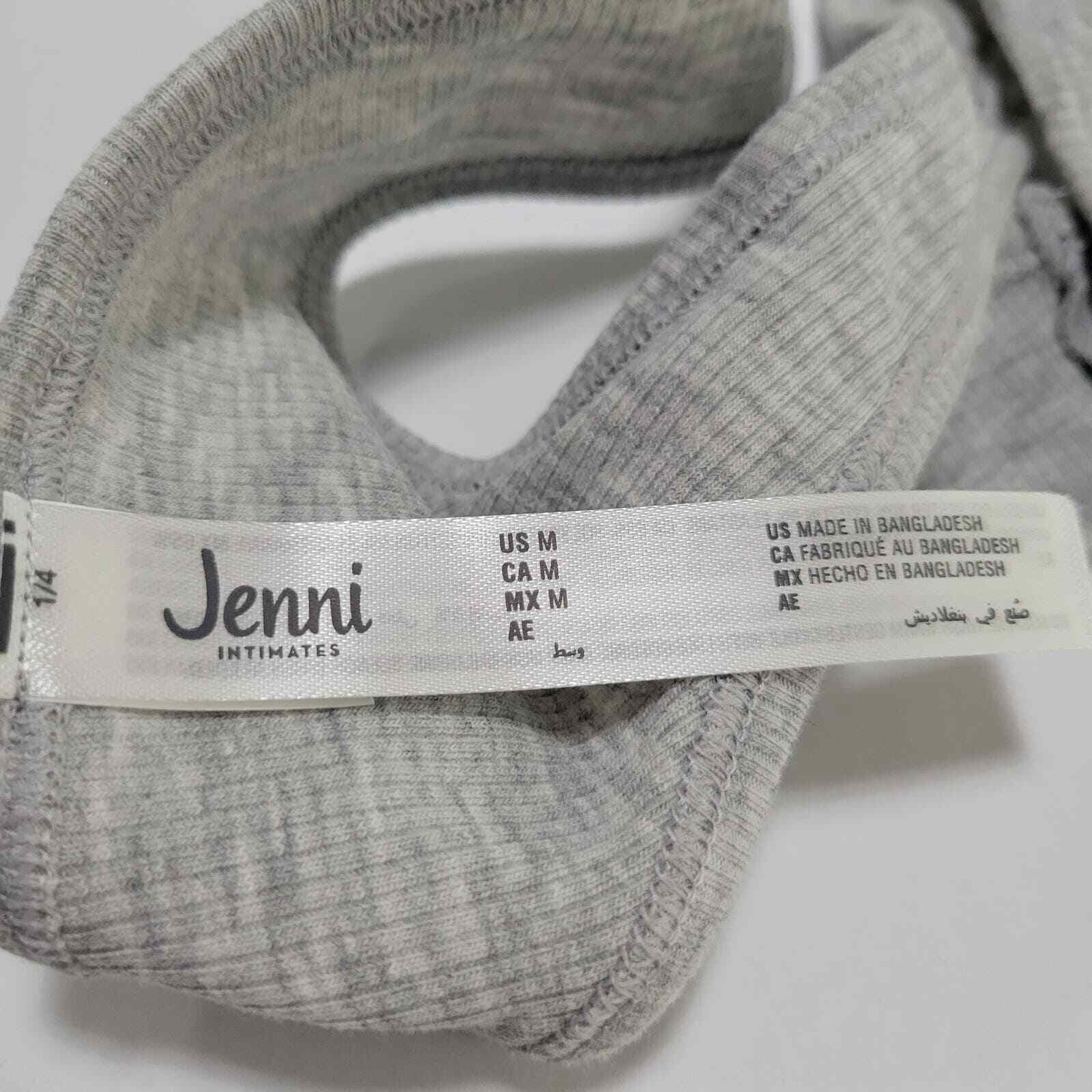 Jenni Women’s Ribbed Thong Panty, Sleep Grey Heather NWT Medium