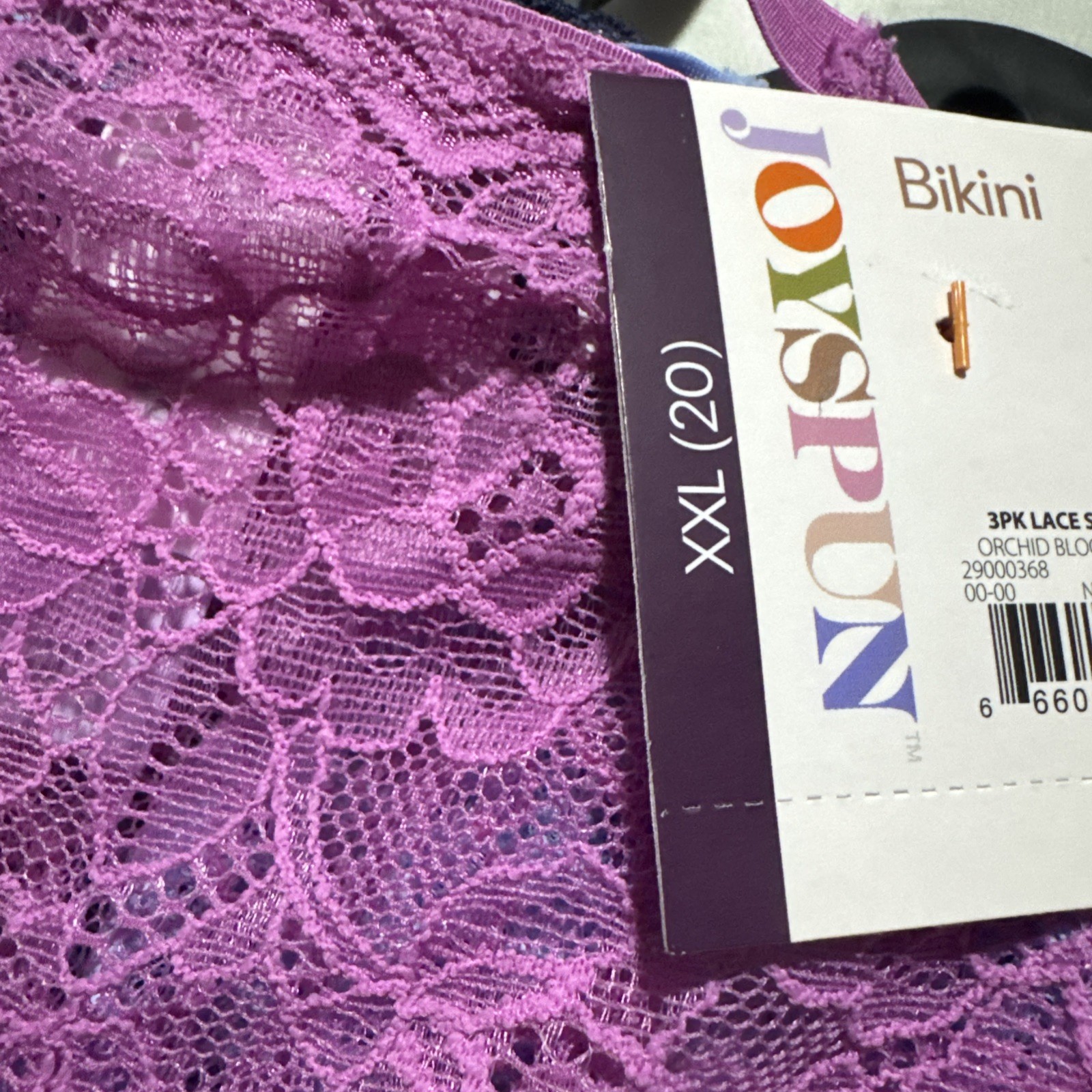 Joyspun Women’s XXL 20 String Bikini Panties 3 PACK Scalloped Lace #10726
