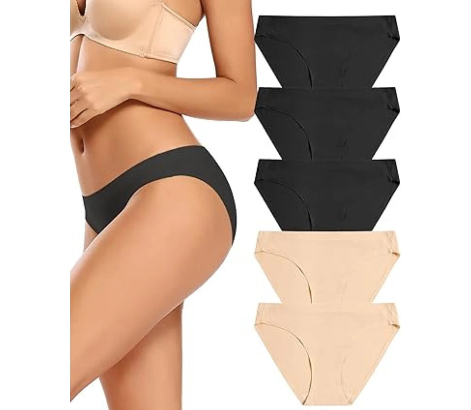 NEW VOENXE Women Bikini Underwear, 5 Pack Breathable Ladies Panties Size Sm