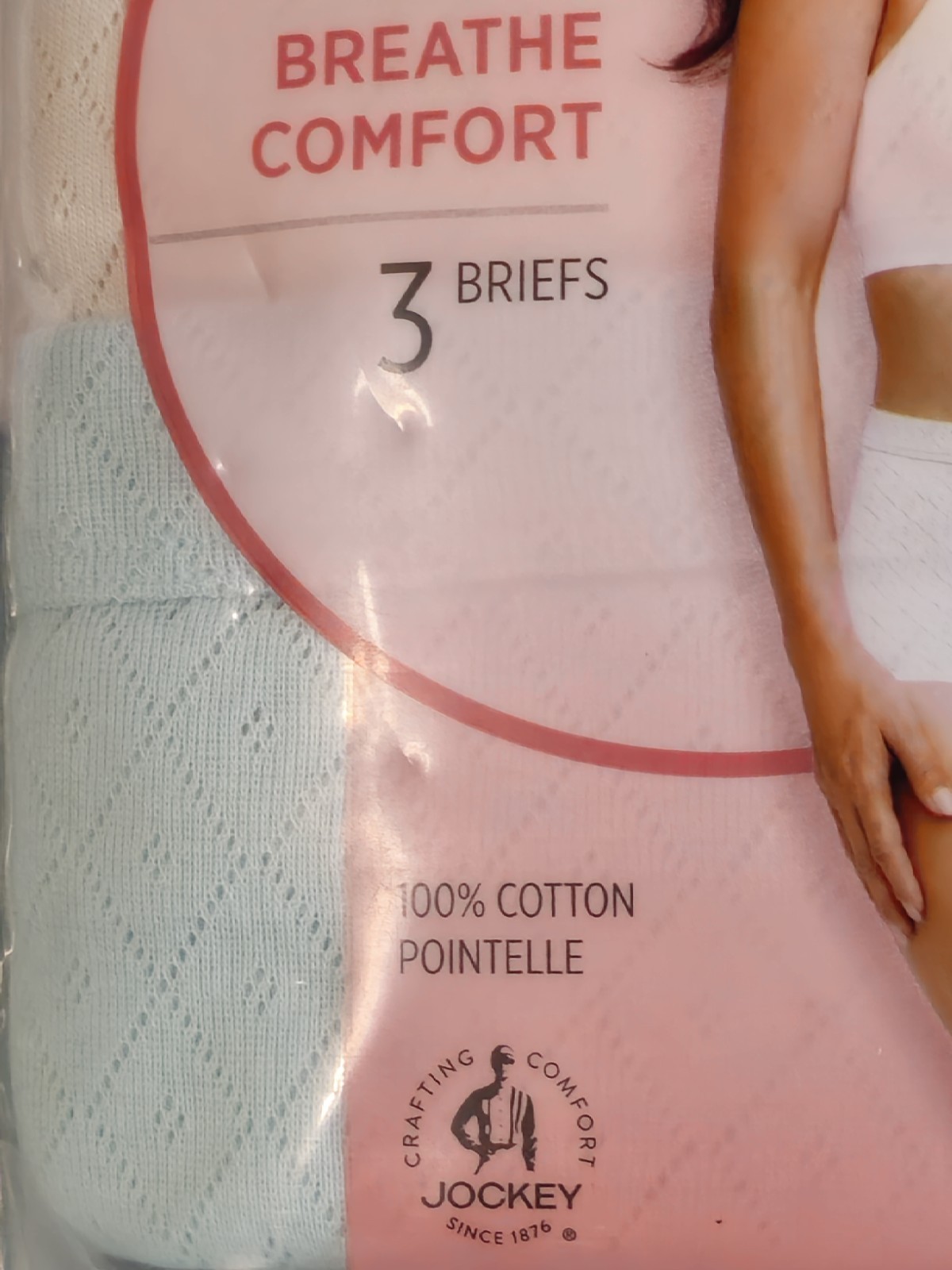 3 PAIR JOCKEY ELANCE WOMENS BREATHE COMFORT BRIEFS PANTIES SIZE 8/XL UNDERWEAR
