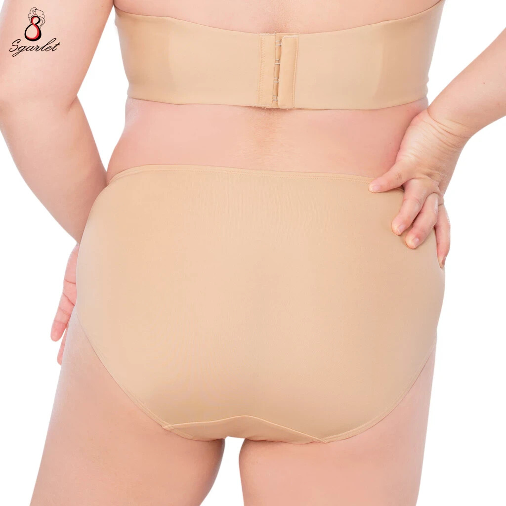 (XL-5XL) Sgarlet Half-Cut Panty Women Plus Extra Size Polyester Soft Stretch