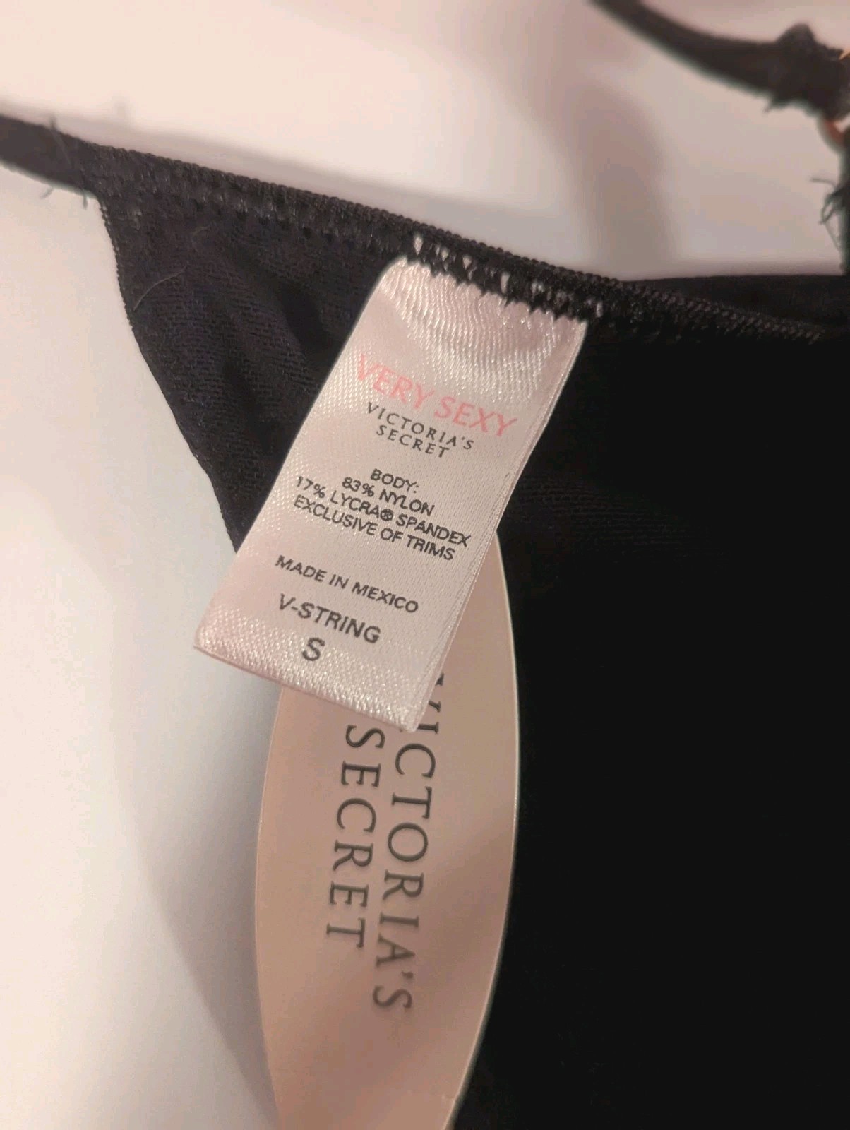 Vintage Victoria’s Secret V-String Black Very Sexy G String Y2K Sz S NWT 2005