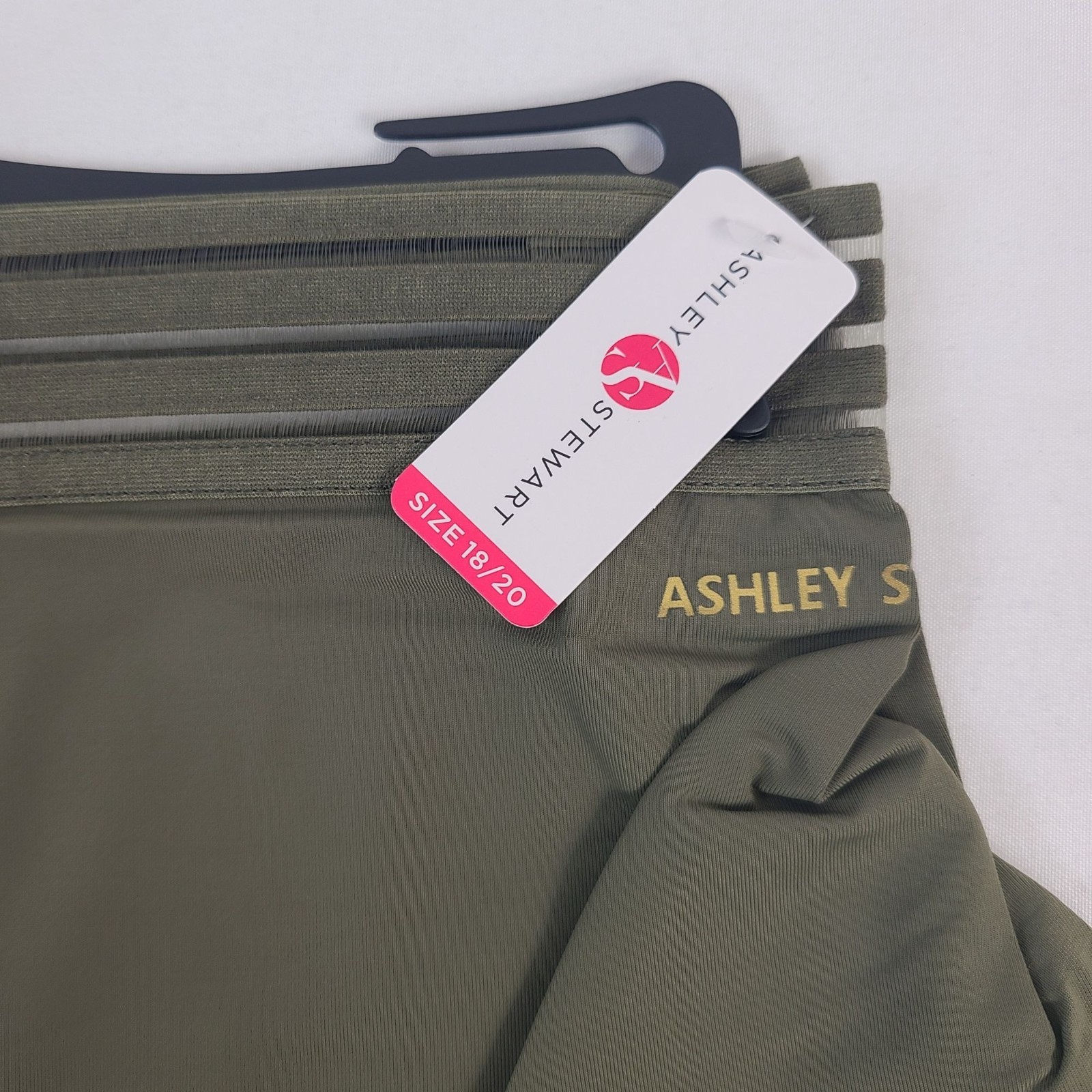 NEW Ashley Stewart Olive High-Waist Brief Panty Size 18/20 Nylon Blend