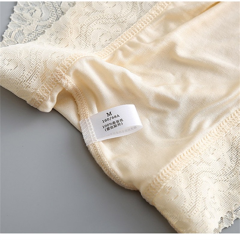 6 Pair Women 100%silk Double Knitted Waist Briefs Panties Underwear Bikini Lace