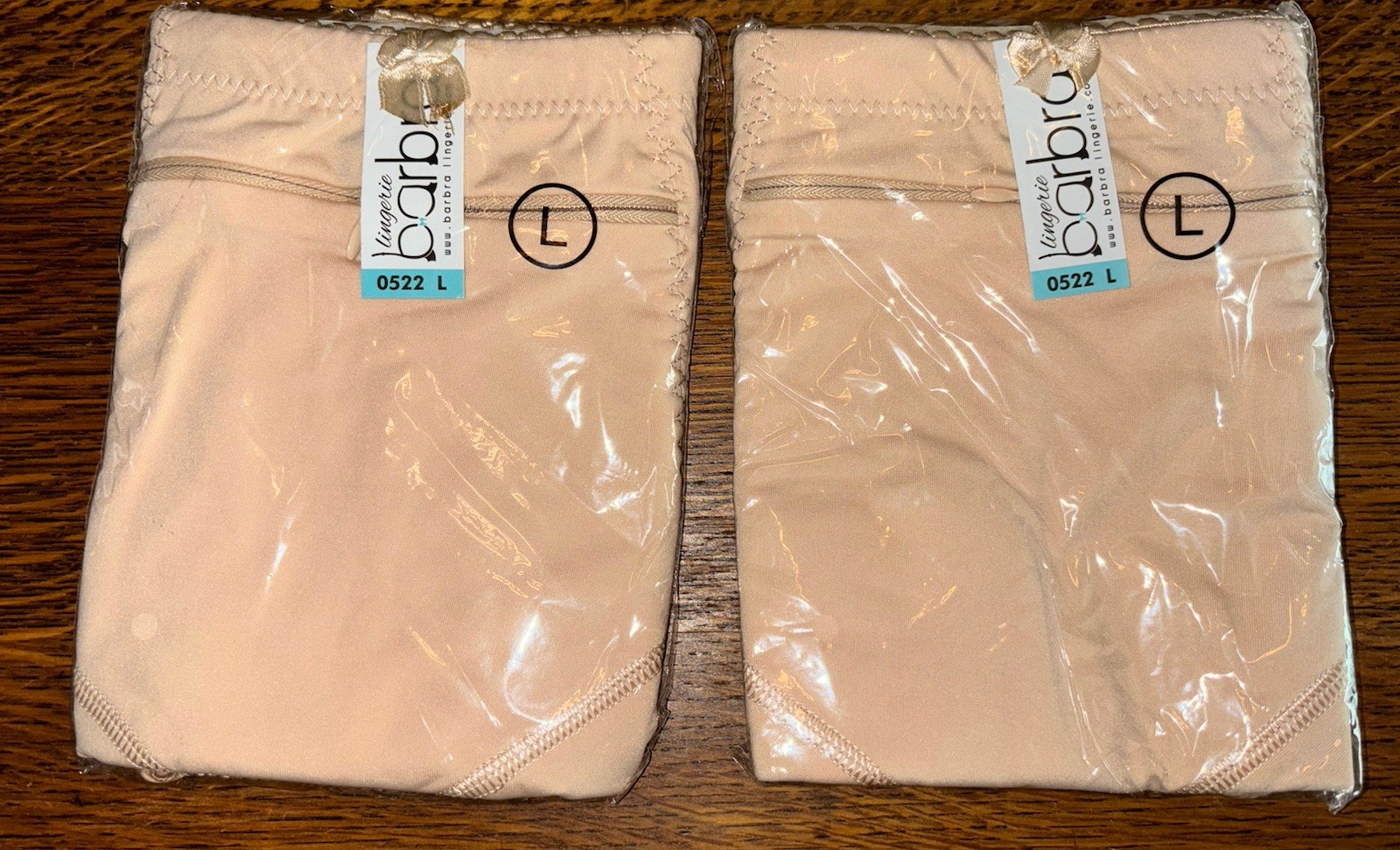 Barbra’s Women’s Travel Pocket Underwear Girdle Brief Panties Sz L Beige 2 Pair