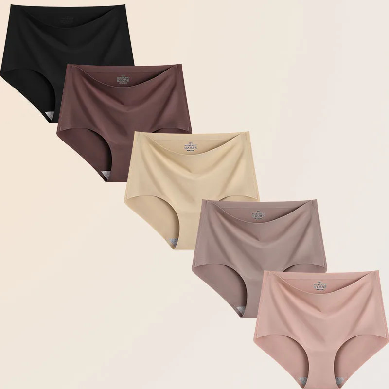 Seamless Panties Women’s High Waist Full Coverage Soft Breathable Comfort 5 Pcs