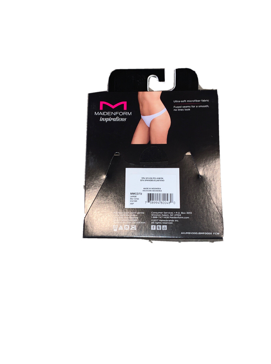4 Pair, Women’s 7 / L Thong MaidenForm Inspirations Black And Tan Underwear