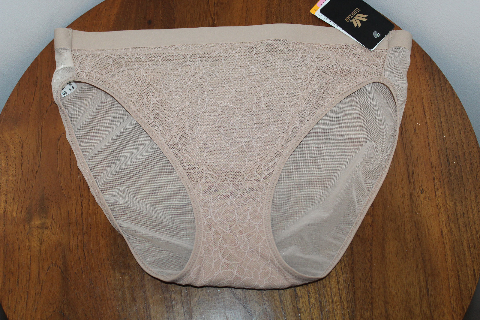 WACOAL ALL EDGE HI-CUT BRIEF EMBROIDERED FLORAL COLOR ROEBUCK SIZE 5-S