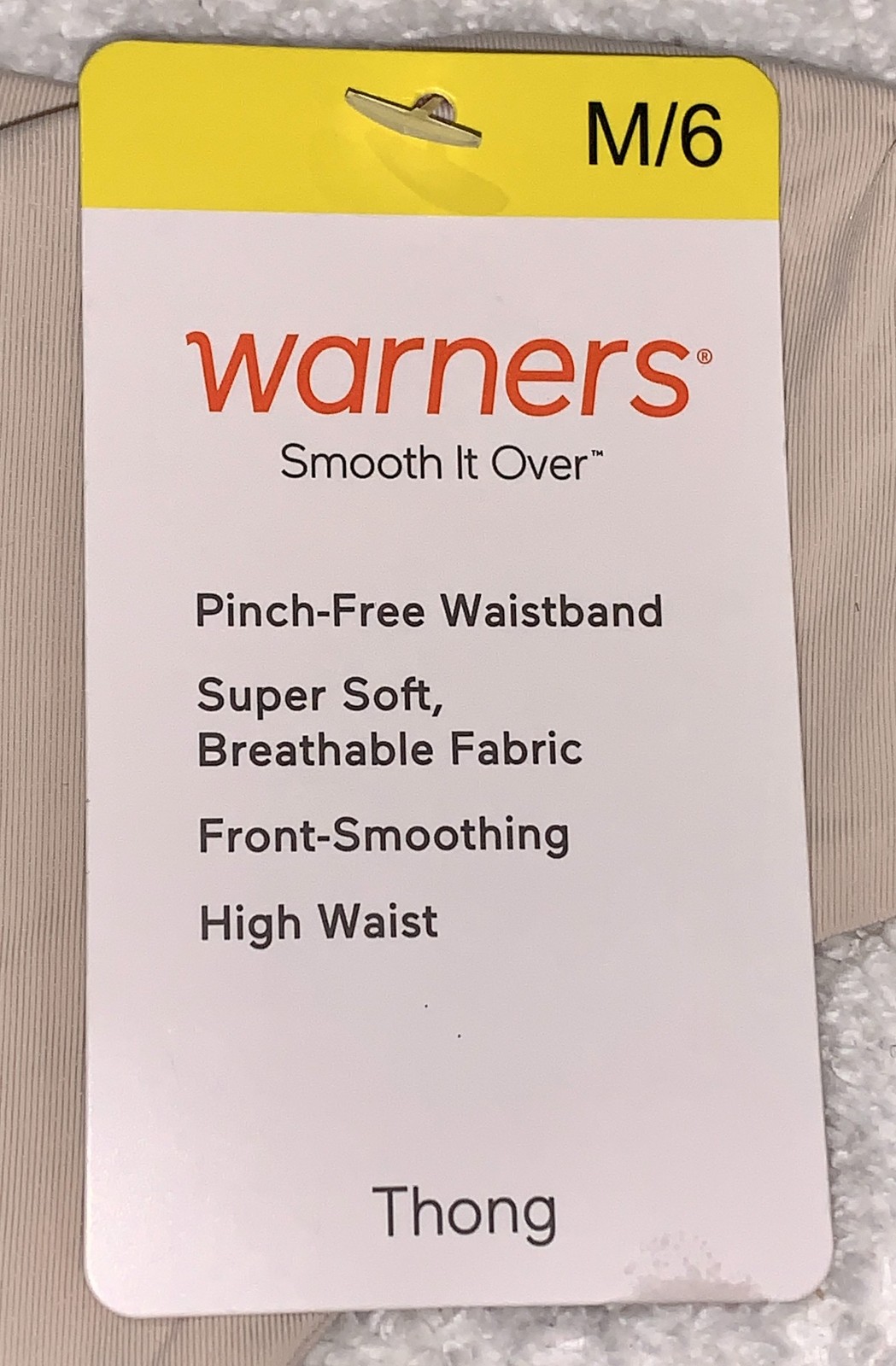 WARNERS Smooth It Over Butterscotch High Waist Thong Panty Womens S M L 2XL