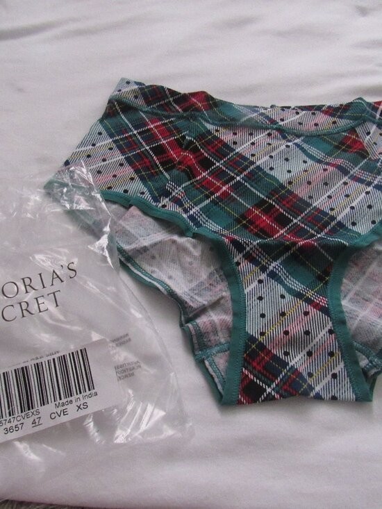 Victoria’s Secret Green Plaid Brief XS NWT