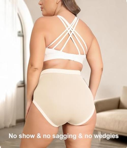 Womens Plus Size Seamless Underwear High Waisted Ladies 3X Multi1 (4 Pack)