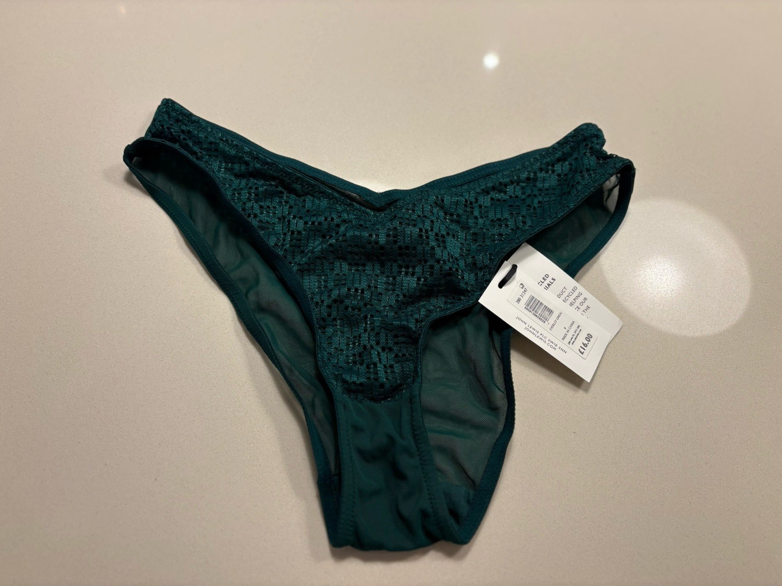 John Lewis Size 8 BNWT Dark Green Knickers