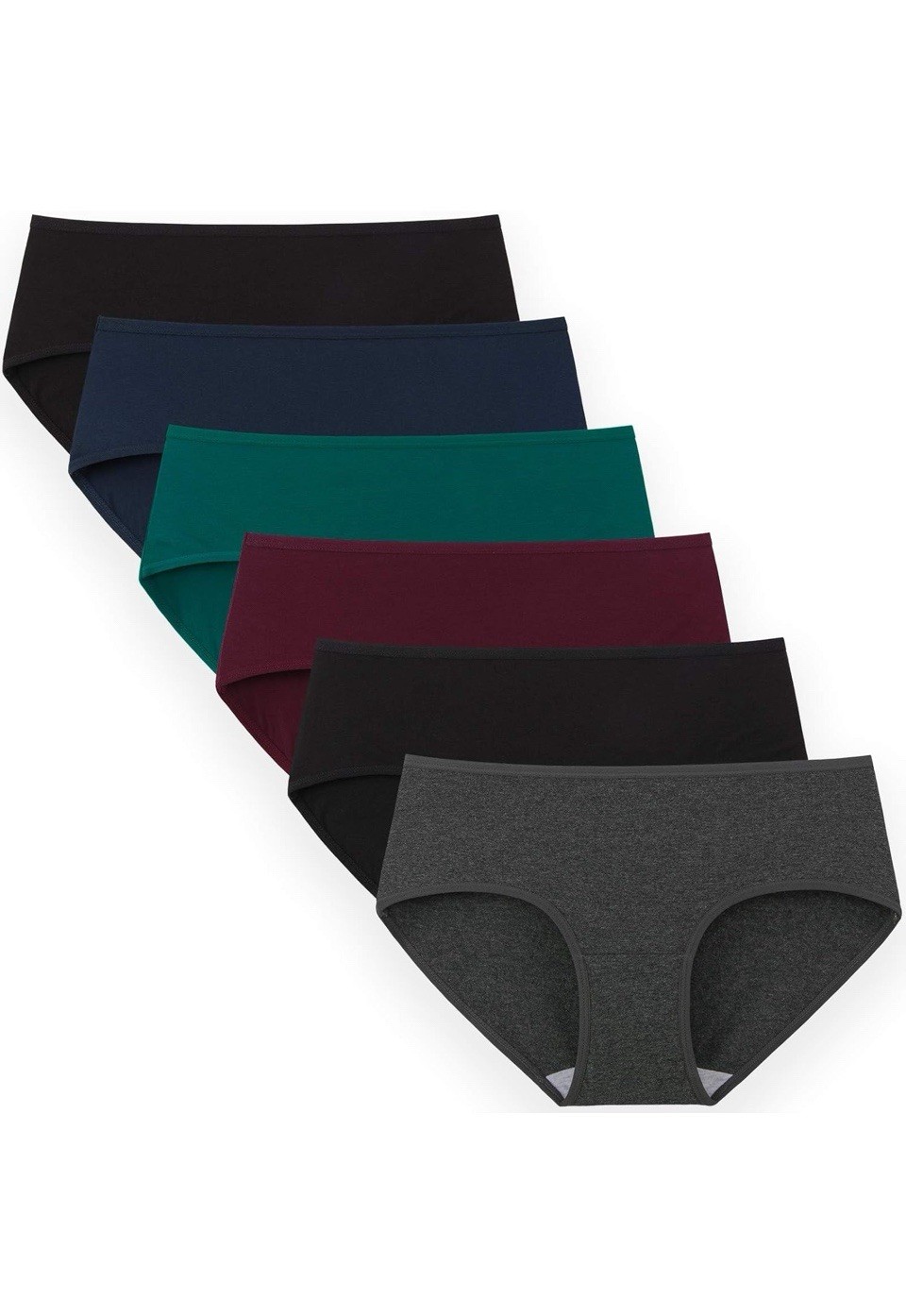 INNERSY Women’s Underwear Cotton Hipster Panties Regular & Plus Size 6-Pack, XXL