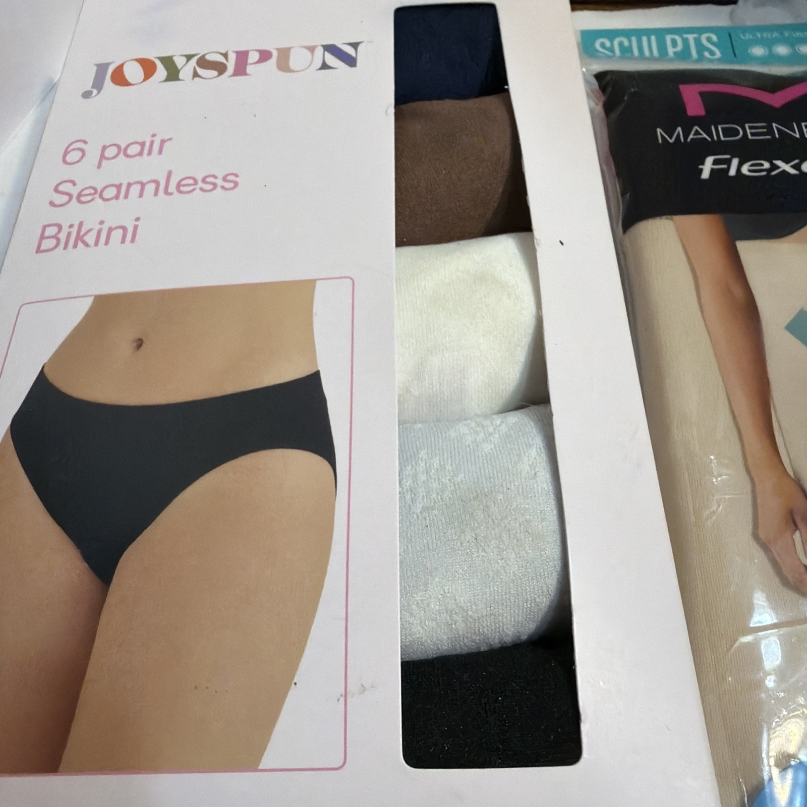 JOYSPUN 5 Pair L Seamless Bikini Panties & Maidenform Thigh Slimmer Free Ship
