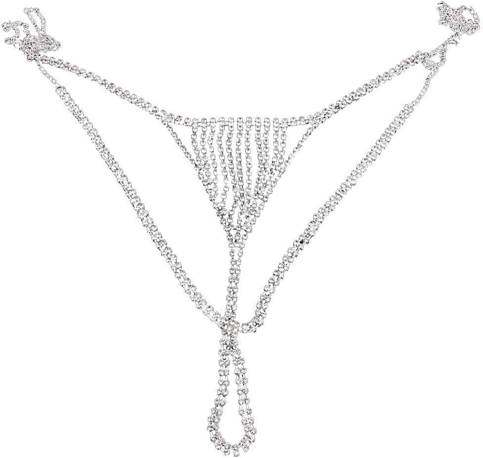 Rhinestone G-String Crystal Panty Sexy Body Chain Lencería Mujer Fiesta