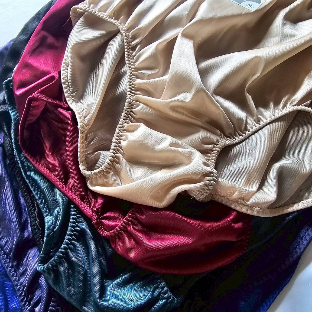 12 Plus Underwear Granny panties Nylon Woman Man Briefs Soft Silky Waist 44″-48″