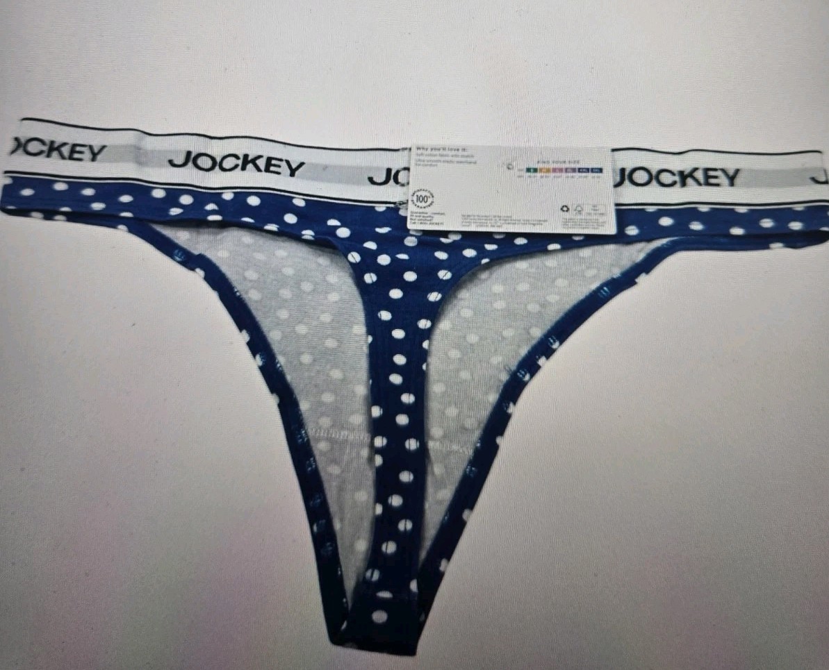 JOCKEY Logo Laserbond Cotton Stretch Thong 3XL Panty nwt