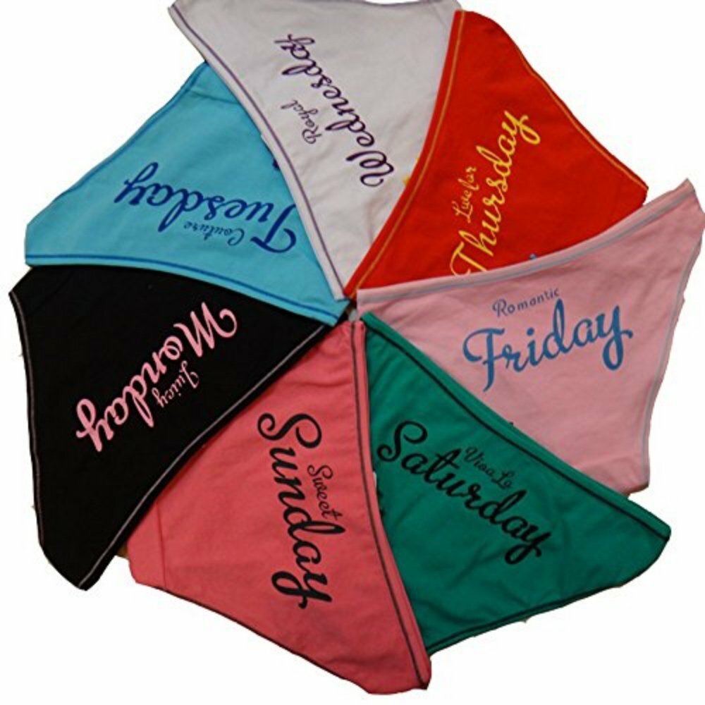 Yun Meng Ni 7 Pcs/pk Women’s Weekly 7 Days Cotton Bikini Underwear Panties by…