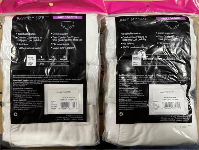 6 pack JUST MY SIZE Hanes Cotton BRIEF Underwear White Sz – 9 /2xl or 10 /3xl