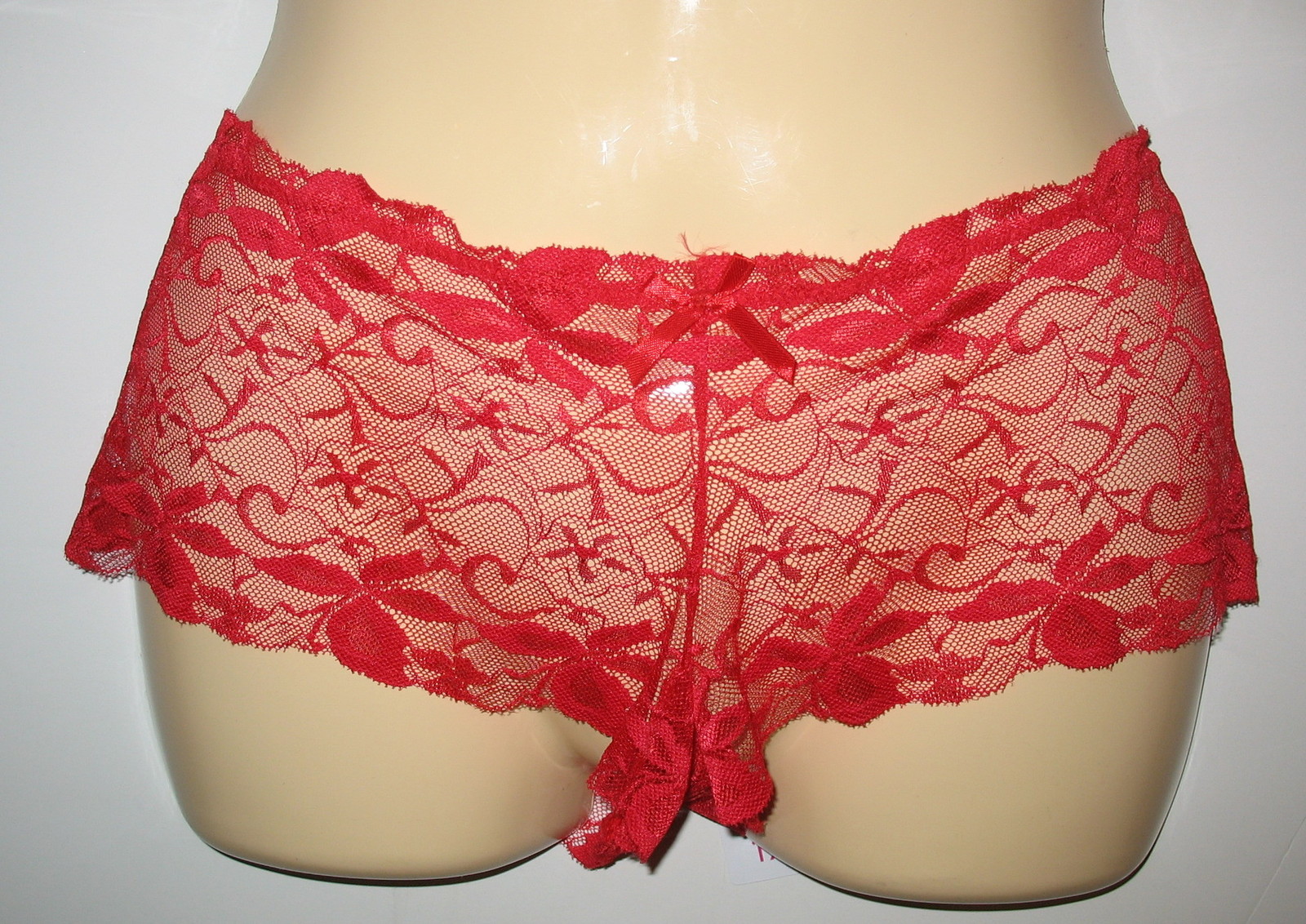 LOT OF 2 – ALWAYS A FLIRT – NEW – 1X – RED LACE – BOYLEG PANTIES – 6″ SIDES