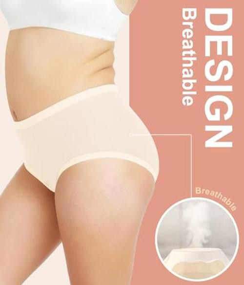Womens Plus Size Seamless Underwear High Waisted Ladies 3X Multi1 (4 Pack)