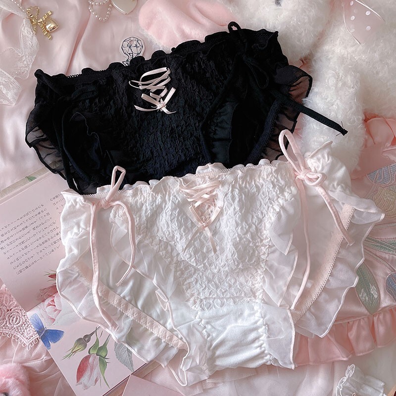Japanese Mori girl Ribbon underpants Cute Bowknot briefs comfortable Panties