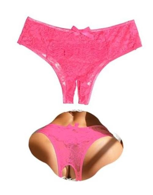 Women Lace Underwear Sexy Briefs Panties Plus Size Cheeky Hipster X-Large Pink