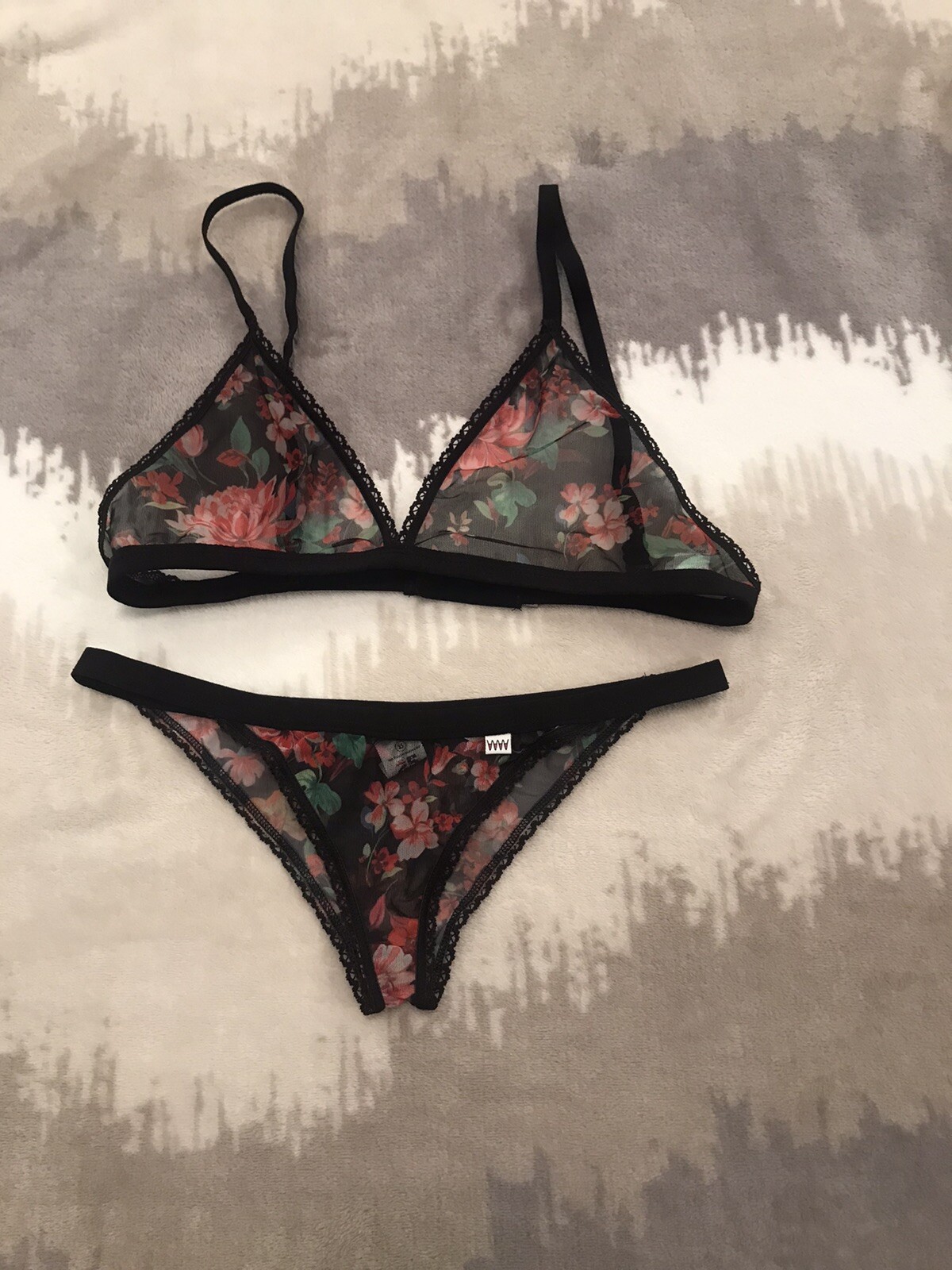 Wicked Weasel Dark Rose Panties Set bralette+Panties