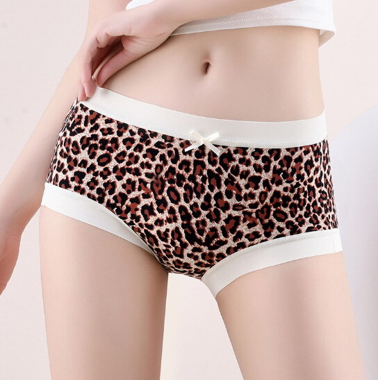 Women High waist Briefs Floral Ice silk Seamless Plus size Underpants 90801