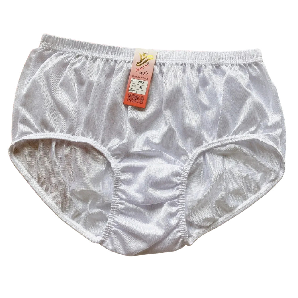 6 Pack White Nylon Briefs Unisex Underwear Soft Stretch Knickers M-2XL