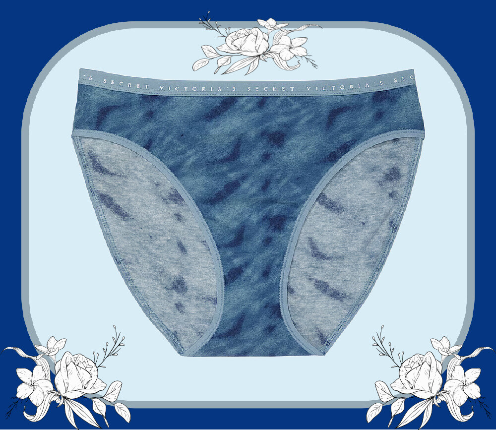 XS S M XL XXL Indigo Blue Stretch Cotton Victorias Secret High-Leg Brief Pantie