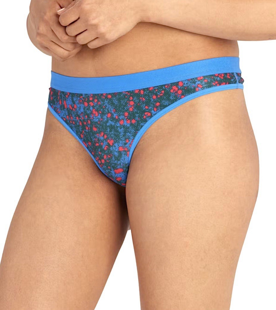 ExOfficio Women’s Give N Go 2.0 Thong Underwear Lagoon Camo Dot – size Large