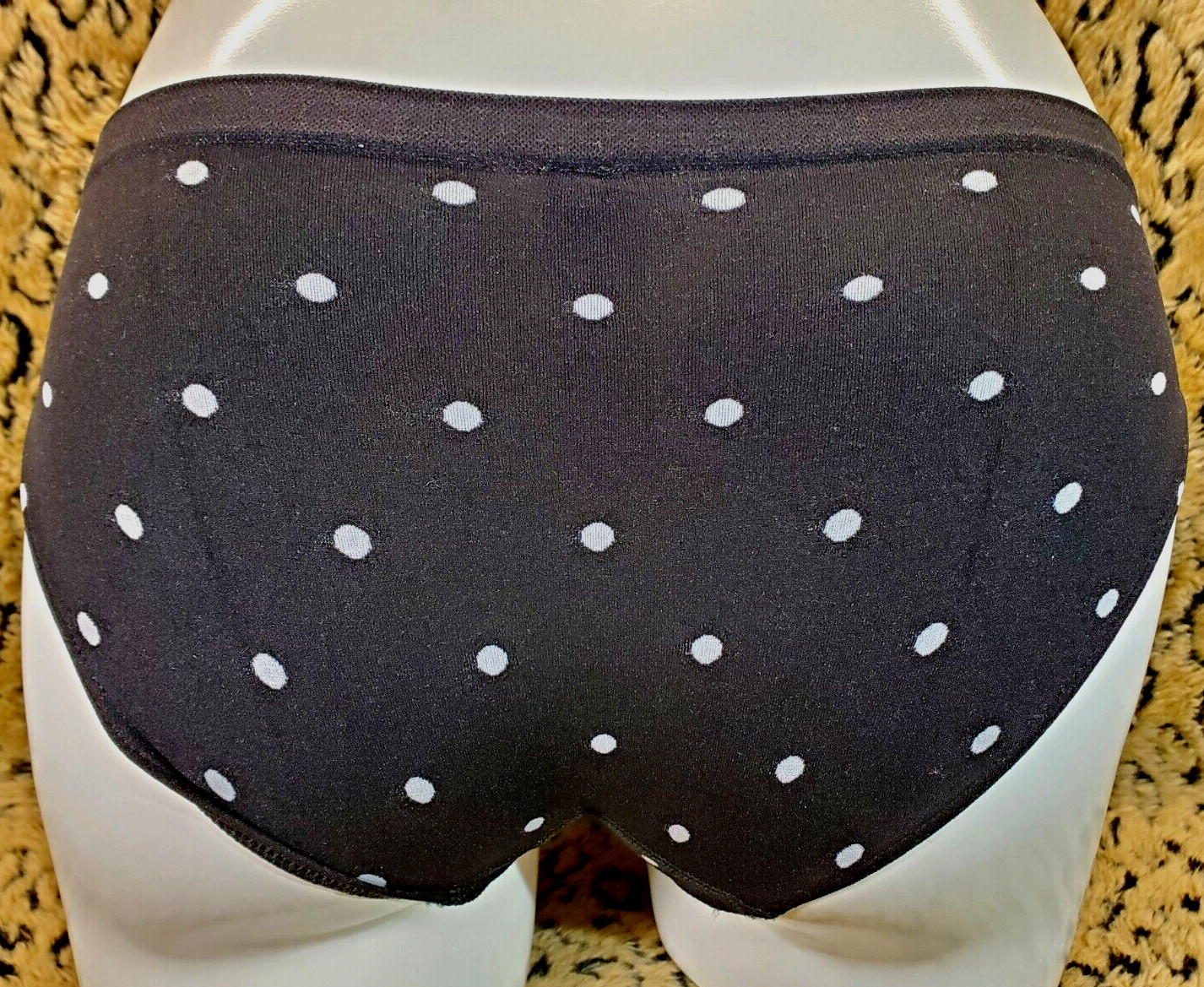 Victoria’s Secret Logo Waistband Black Polka Dots Bikini Panty XS NWT Sexy