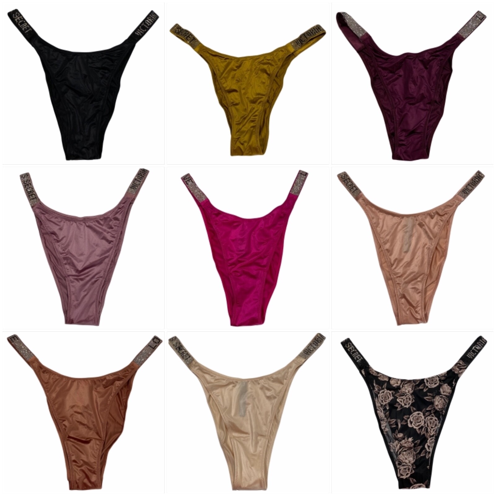 NWT VICTORIA’S SECRET Very Sexy Brazilian Slip Pantie Sz M-L-XL Black Purple