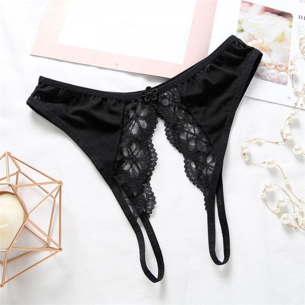 Sexy Women’s Crotchles Panties Lingeries Cheeky Sheer Lace Thong Brief Underwear