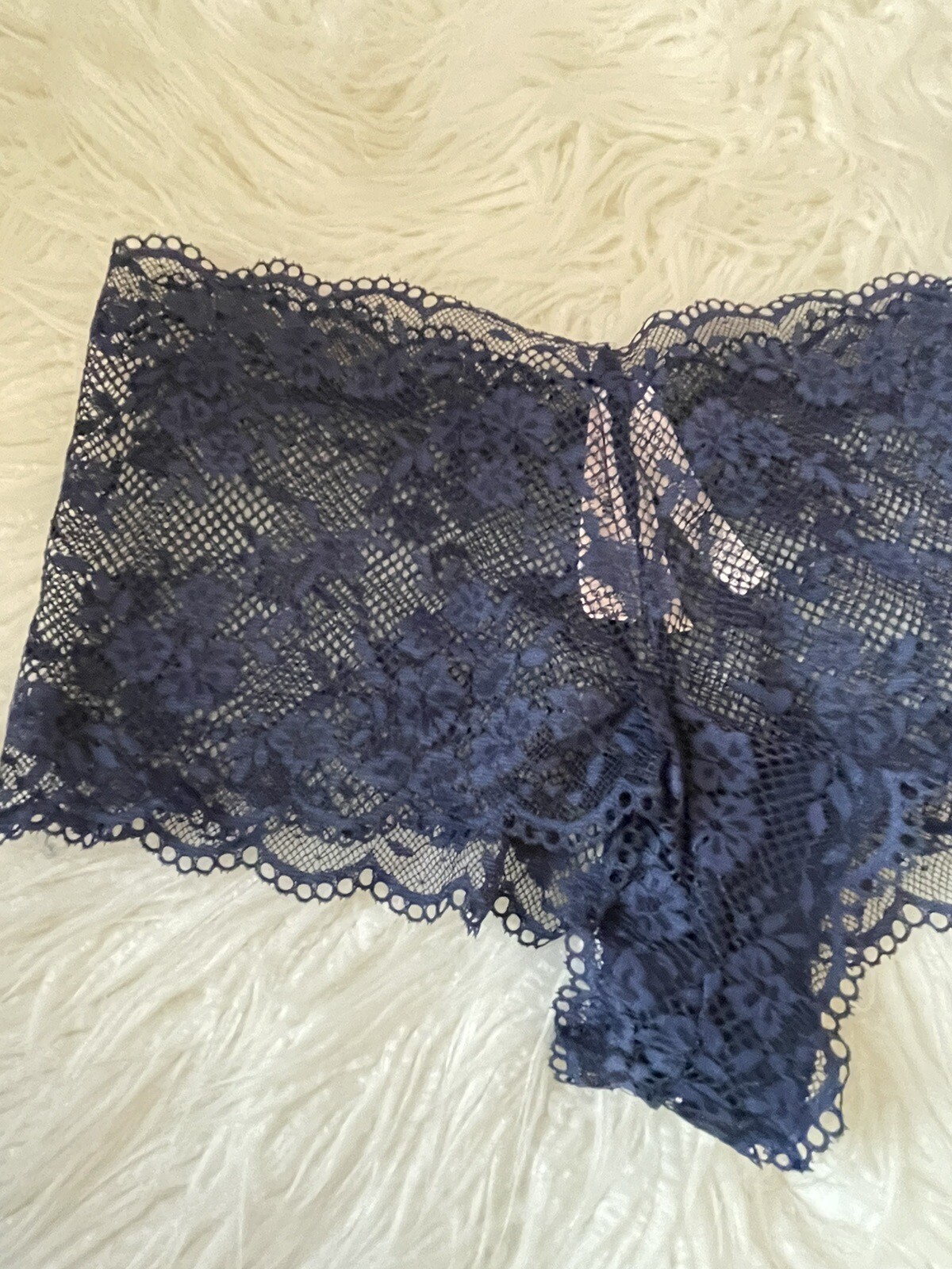 Victoria’s Secret Cloud Blue Lace Shortie Boyshort Panty Bikini Size S